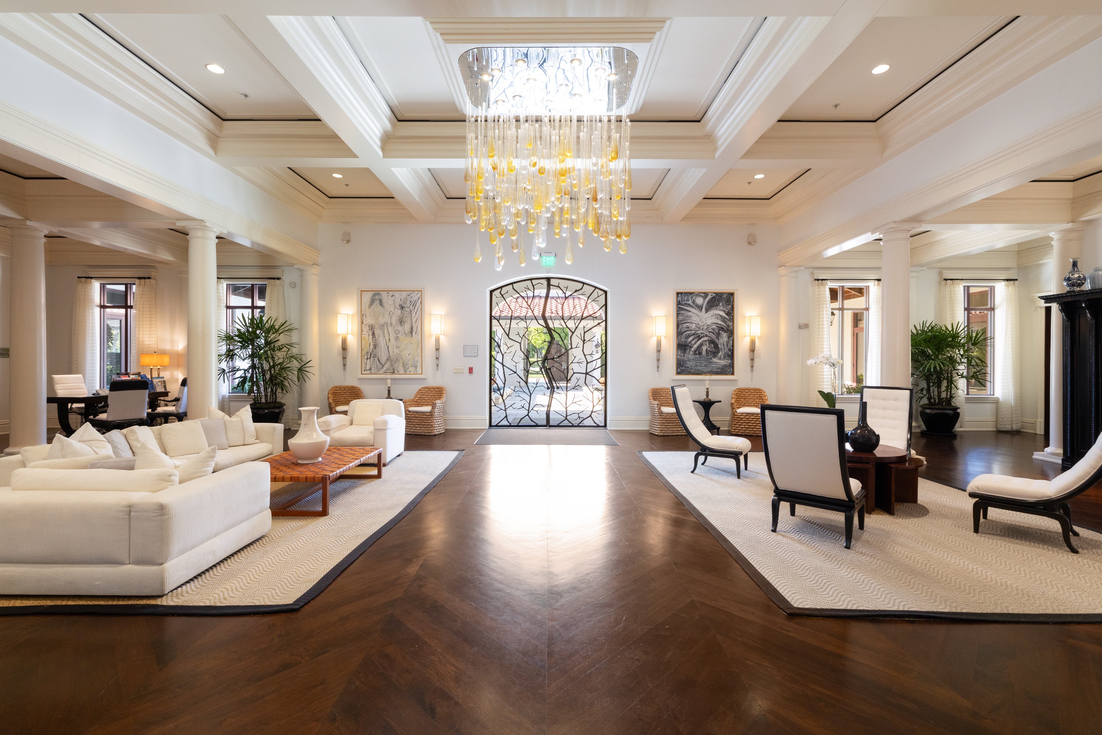 Interior living space with high ceilings at Miromar Lakes Beach & Golf Club