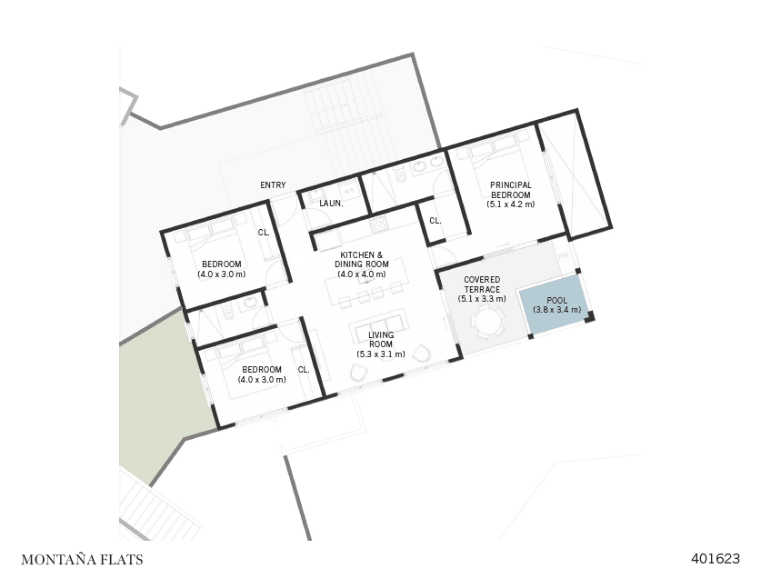 401623 Montaña Flats | Spacious 3-Bedroom Flat in Montaña – Contemporary Design near La Rambla