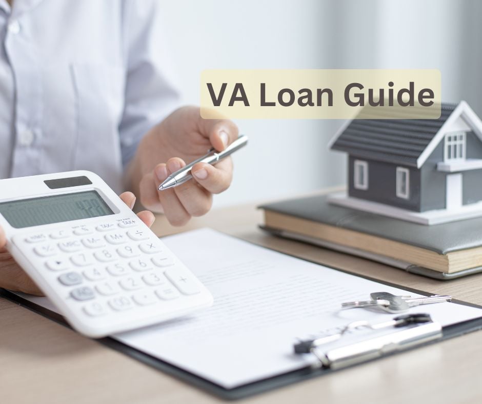 Person using a calculator, representing home financing and VA loans.