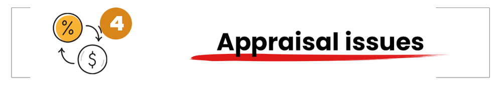 Appraisal issues, marked as item 4 with percentage and dollar symbols.