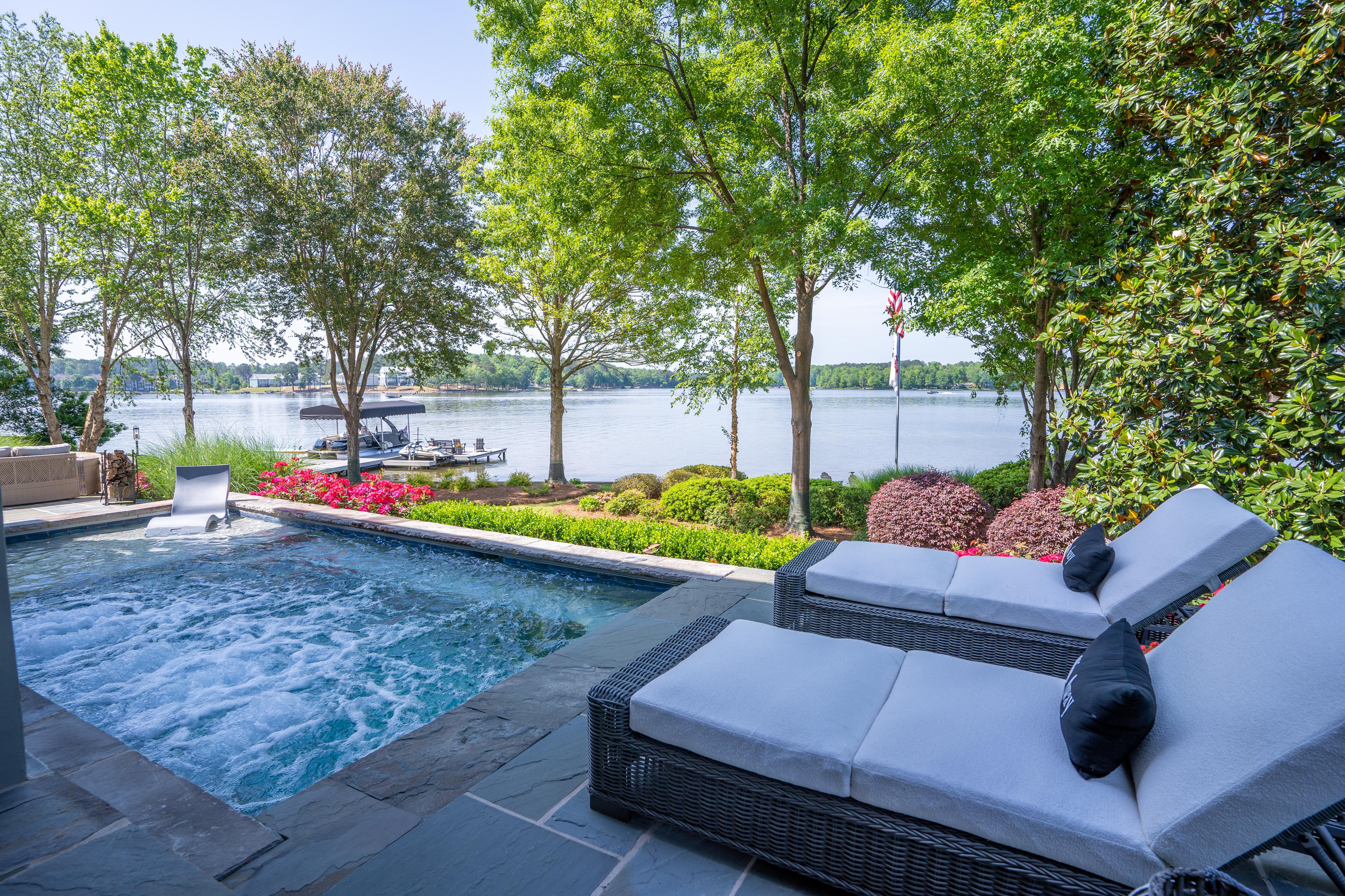 Lake Oconee waterfront home with beautiful lake views and outdoor living
