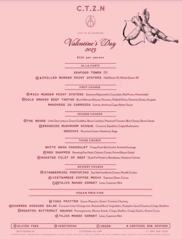 Valentine's Day 2023 Prix Fixe Dinner at The Citizen
