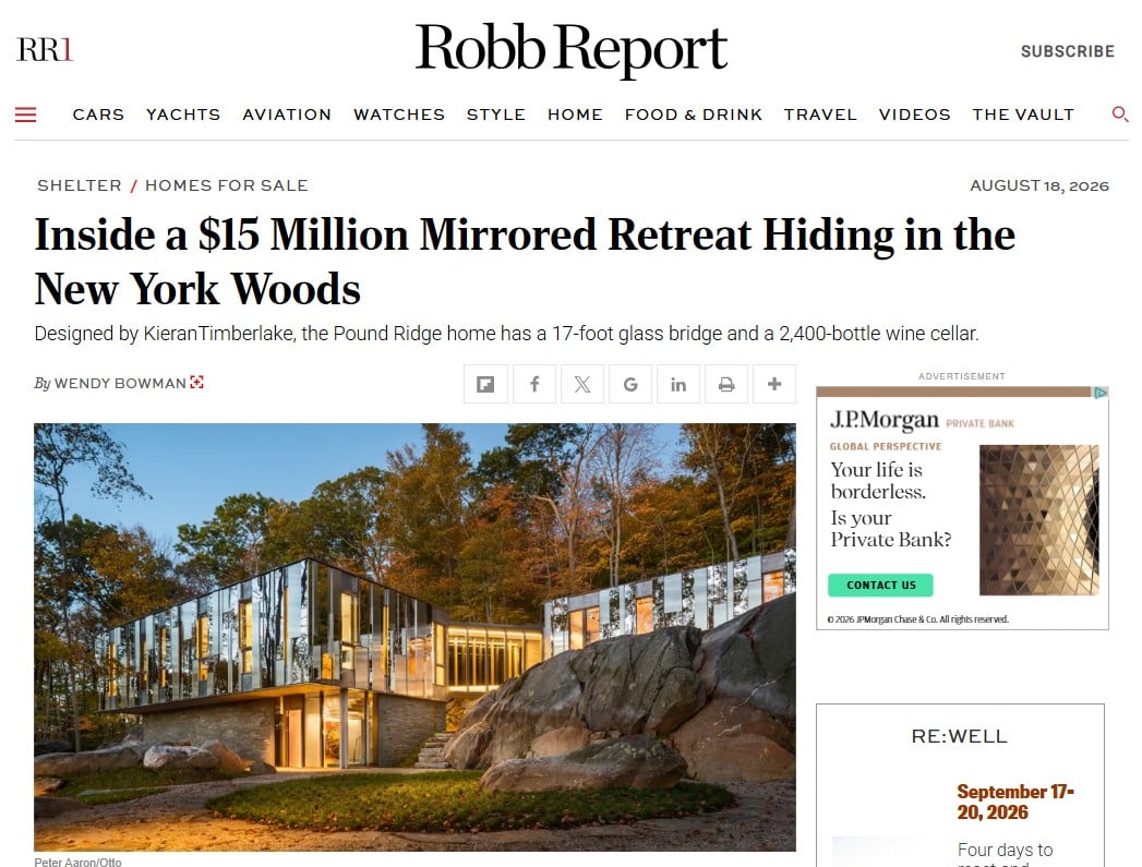 Inside a $15 Million Mirrored Retreat Hiding in the New York Woods