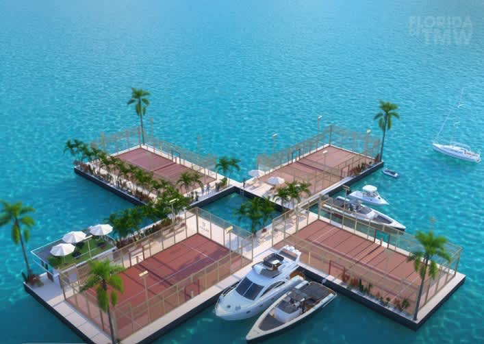 September 2024 | Miami's inaugural floating padel courts, ULTRA on the Water, are set to debut this winter