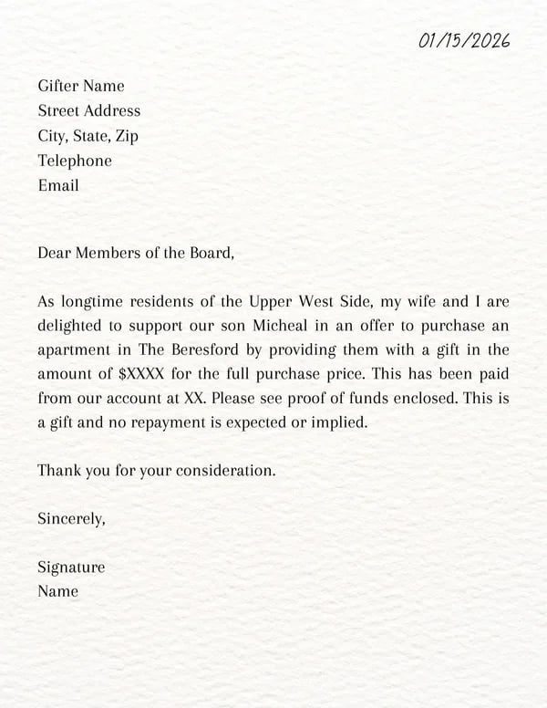 Gifting Letter