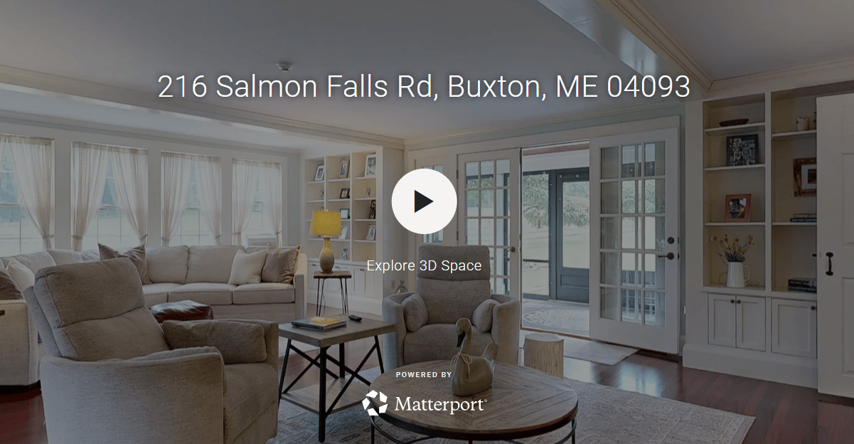 Matterport 3D virtual tour of 216 Salmon Falls Road, Buxton, Maine