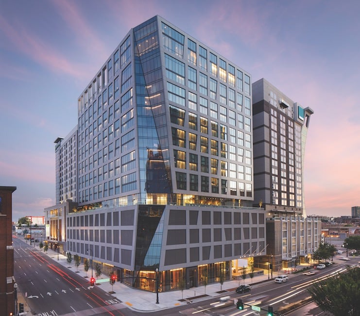 The Joseph Nashville, a luxury hotel and residences, with sleek design in downtown Nashville.