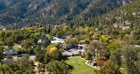 Aerial view of Genoa, Nevada and the surrounding Carson Valley with Sierra Nevada mountain views