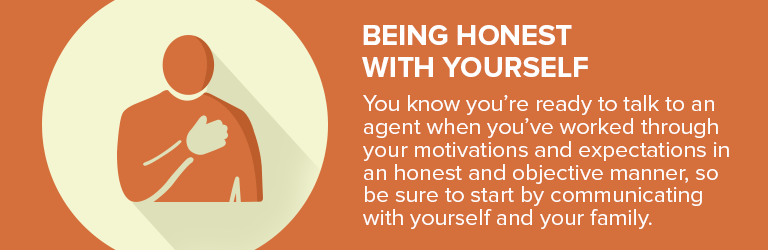 Being honest with yourself: work through your motivations and expectations before talking to an agent.