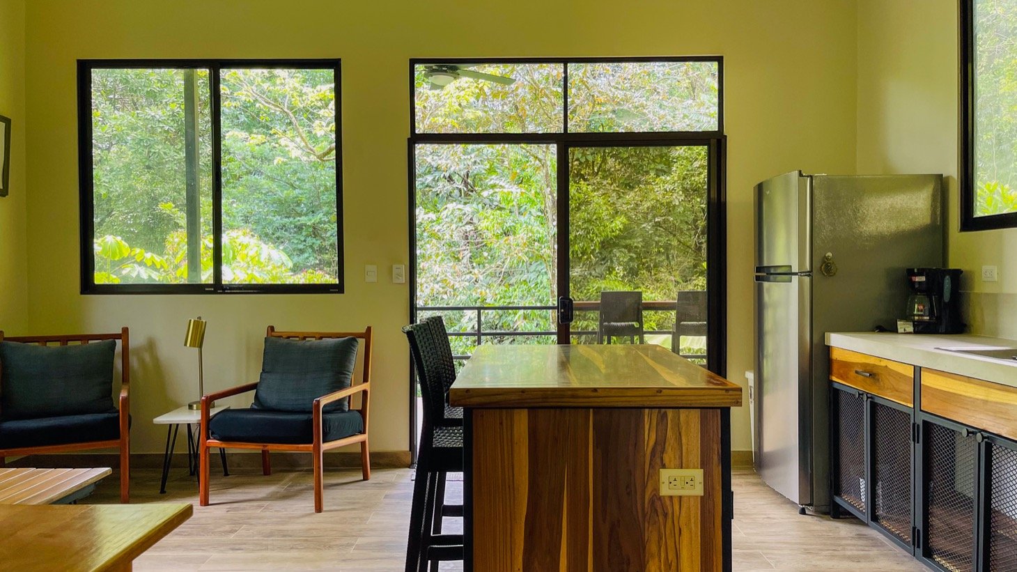 Modern House For Sale With Jungle View, Peaceful Stream, and Rental Cabins