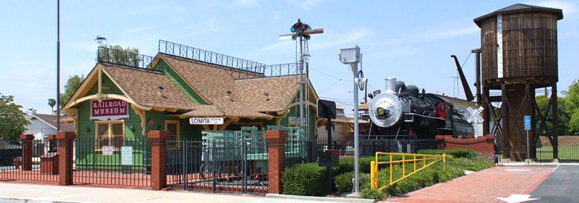 Lomita Railroad Museum depot and grounds on West 250th Street