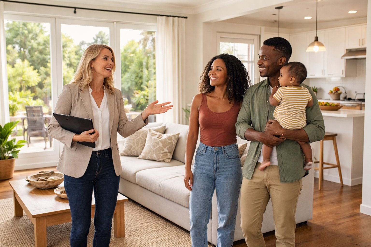 Rental property with tenants being shown to buyers on the Central Coast