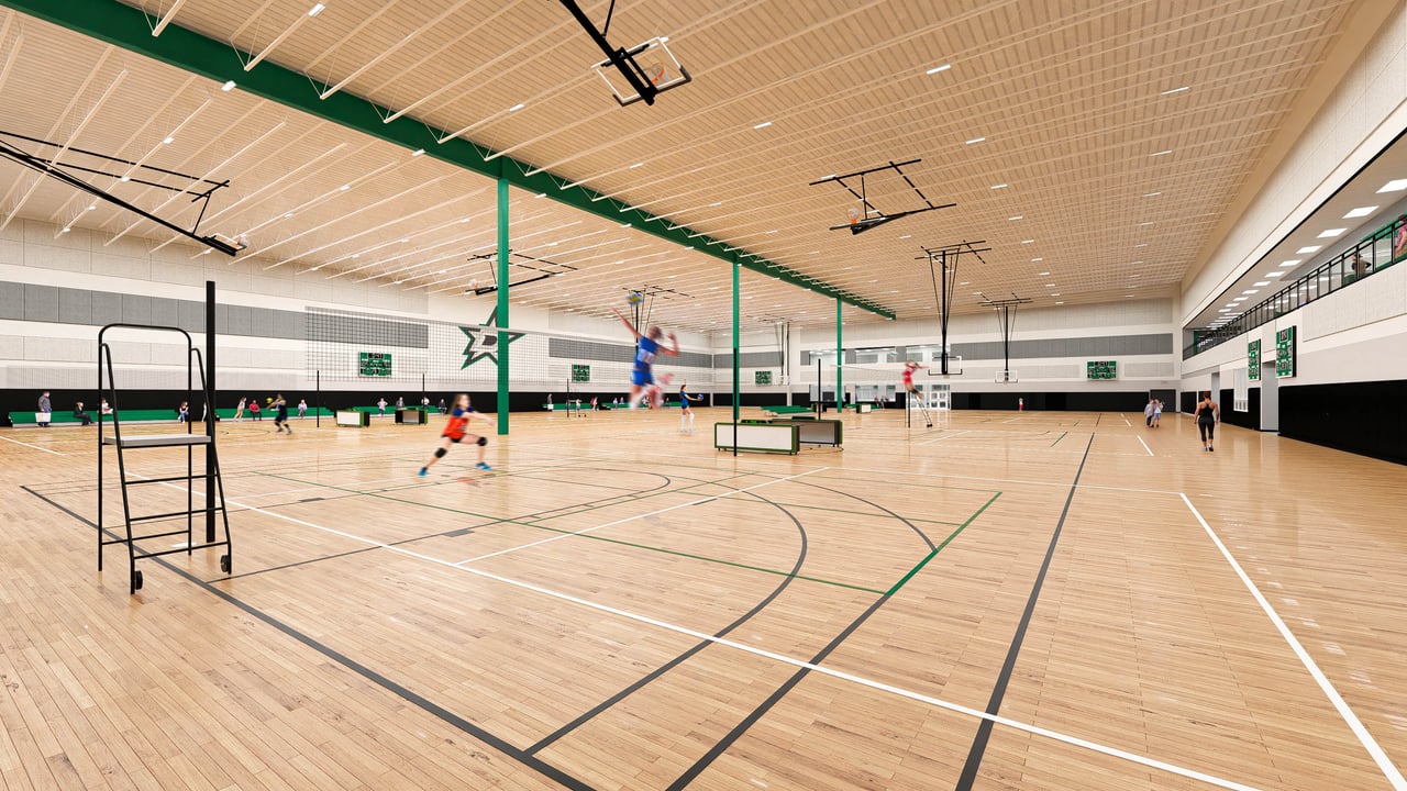 StarCenter Northlake volleyball courts convertible basketball courts 8 basketball 16 volleyball configuration Northlake Texas