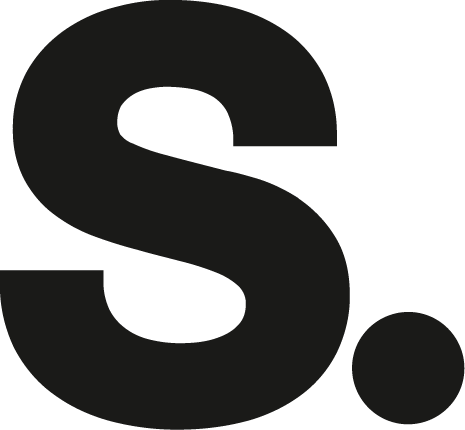 Bold stylized S with a separate dot