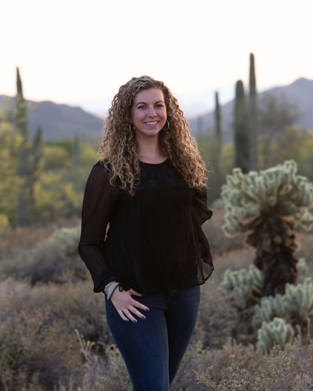 woman standing is desert