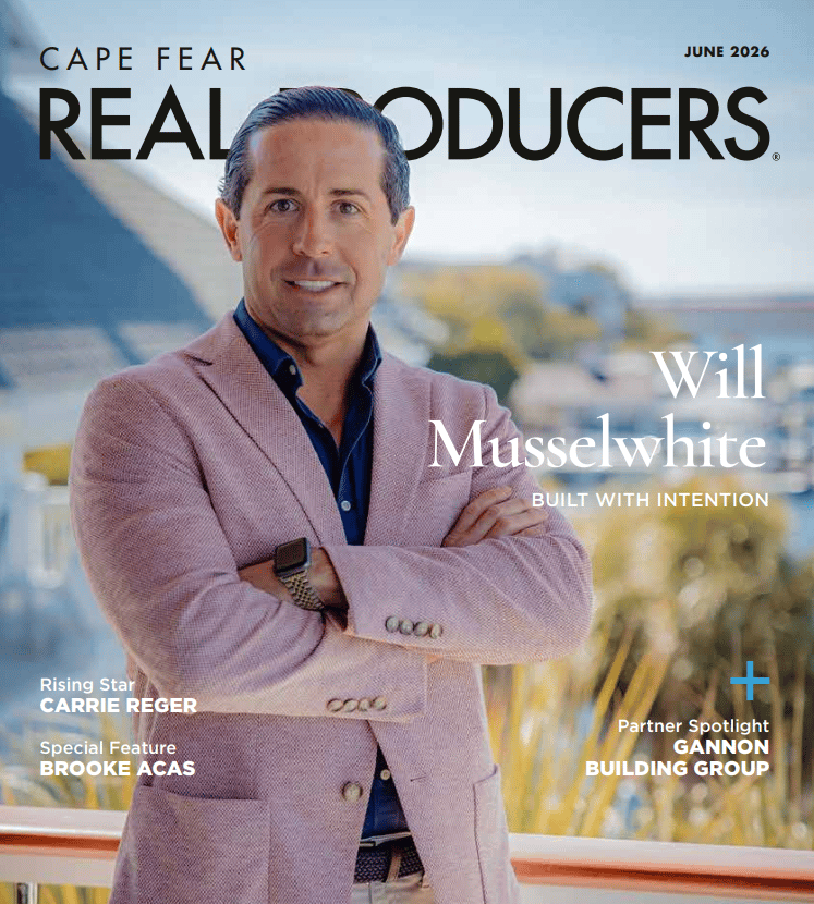 Will Musselwhite in a pink blazer on the cover of Cape Fear Real Producers.