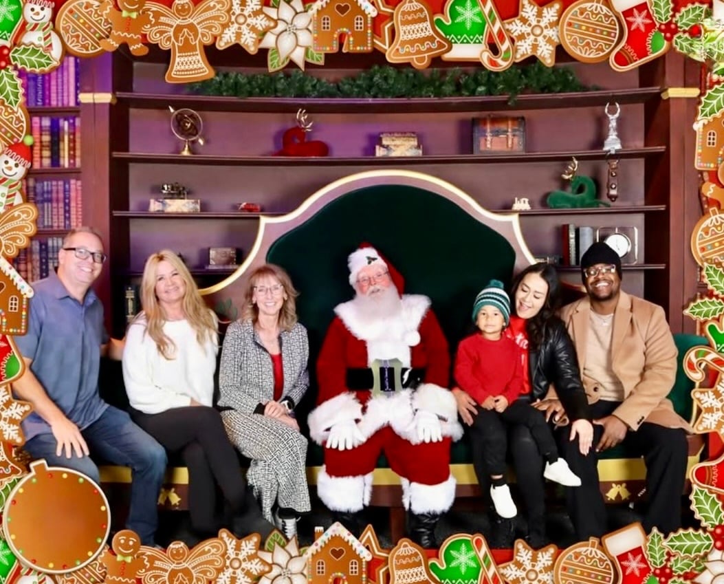 Holiday-themed graphic with twinkling lights and text reading ‘Holiday Fun Starts Here – follow @meridiangrouprealestate on Instagram Stories for local events, light shows, and dog-friendly fun.