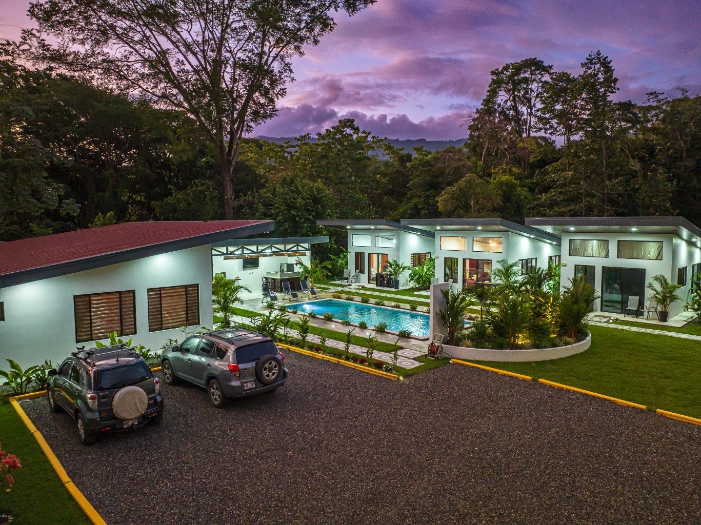 Incredible turnkey investment opportunity, 3 Rental villas, and a 2 Bedroom Home with a large pool.