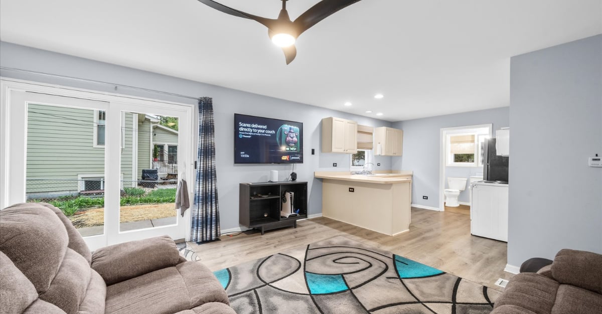 Flexible interior living space that could support multi-generational living or house hacking for a home buyer
