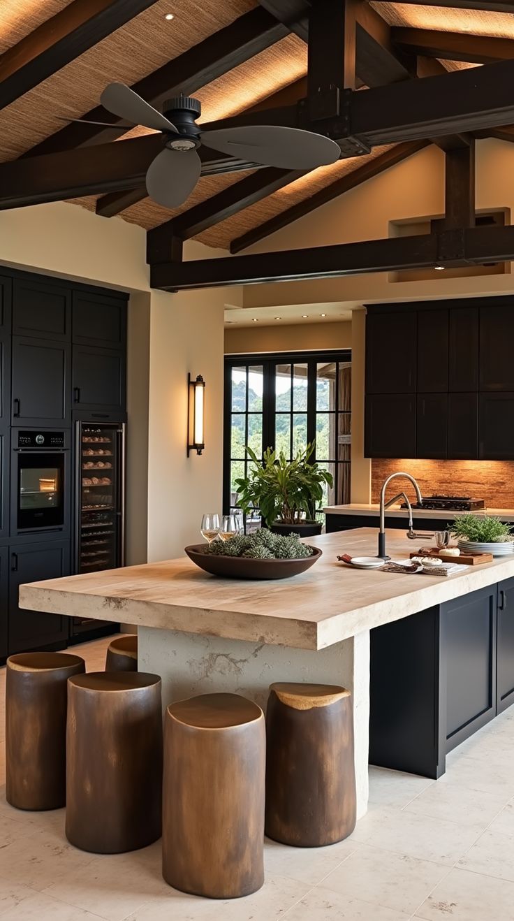 Luxury Southern California kitchen interior featured by Amy Ali of Agency West, showcasing a warm modern design ideal for second homes and high-end short-term rental investment.