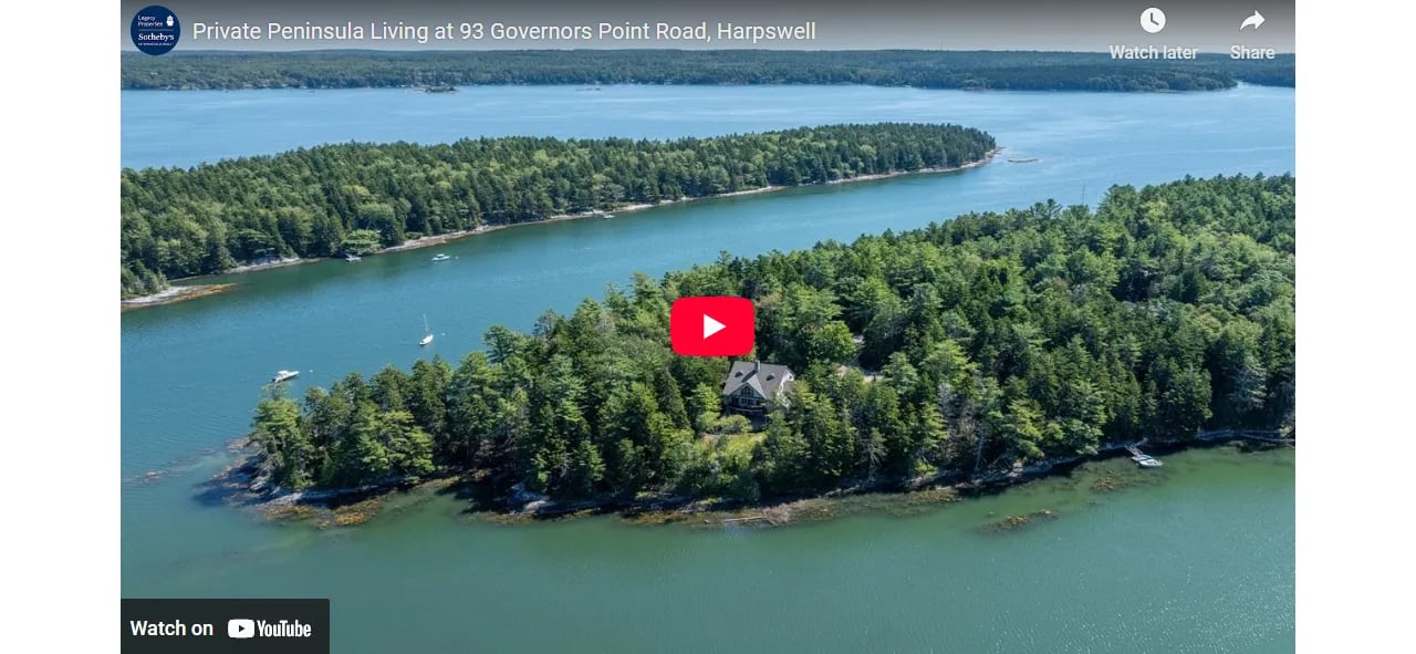 Private Peninsula Living at 93 Governors Point Road, Harpswell
