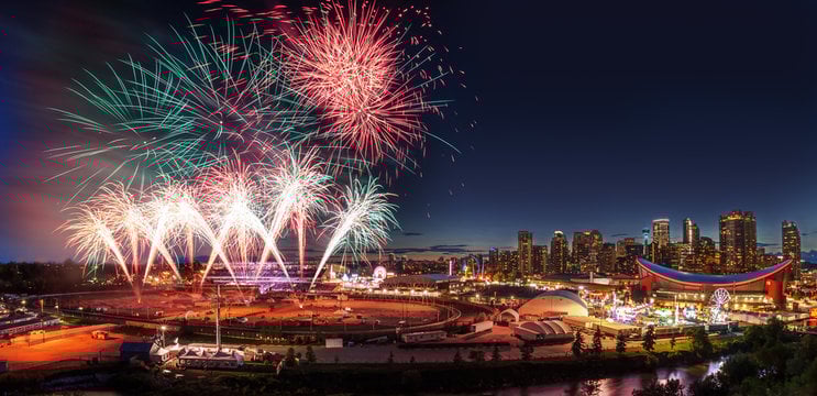 Fireworks during stampede in 2025 