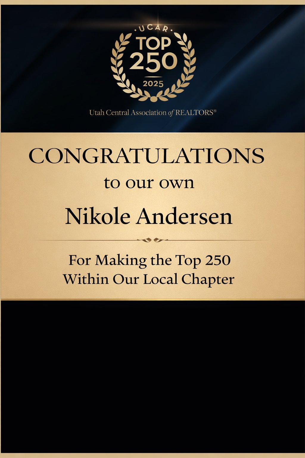 With Sincere Appreciation!