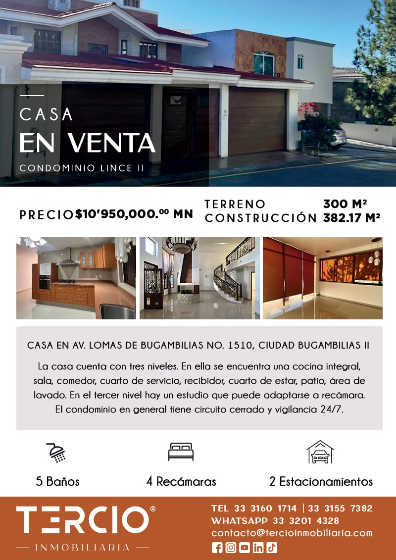 Casa en Venta en CONDOMINIO LINCE II $10’950,000.00 MN