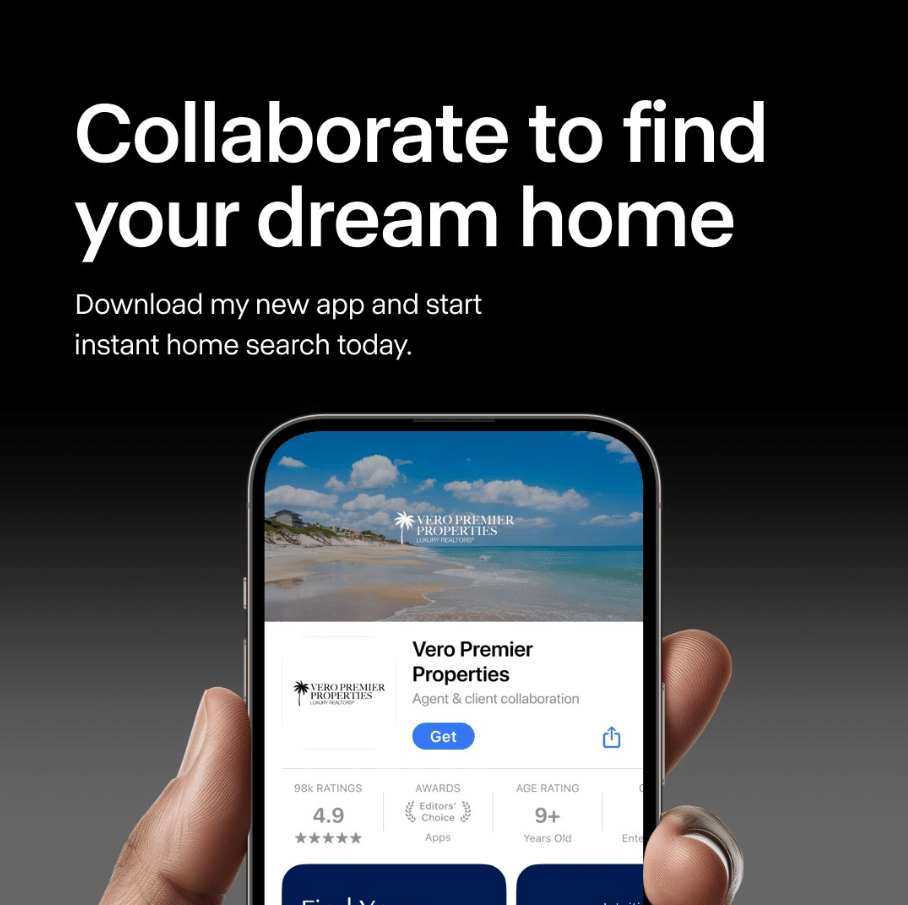 Vero Premier Properties luxury real estate mobile app Apple App Store &mdash; only luxury real estate app within 100 miles Vero Beach Florida