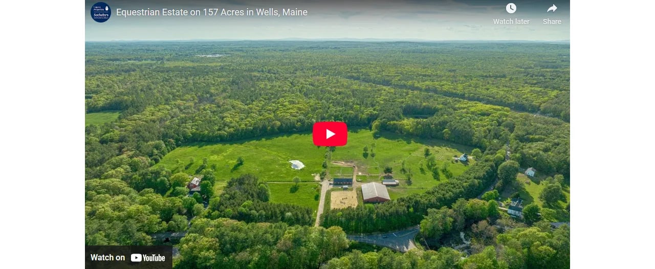 Equestrian Estate on 157 Acres in Wells, Maine