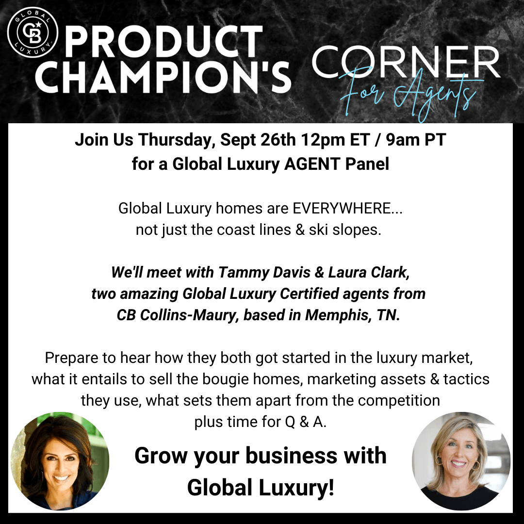 Coldwell Banker Global Luxury- Panel for Agents