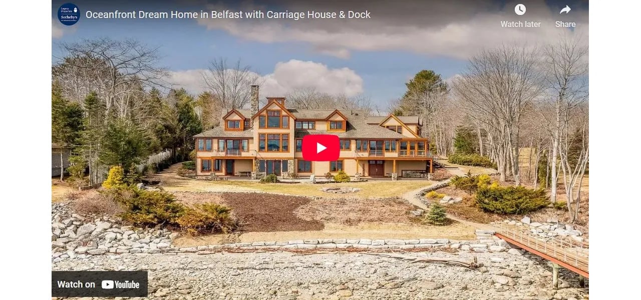 Oceanfront Dream Home in Belfast with Carriage House & Dock