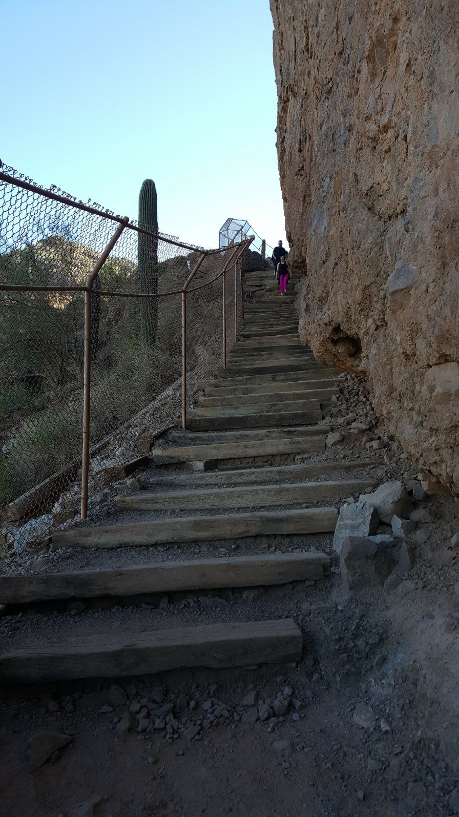 These steep railroad ties are on the Echo Trail