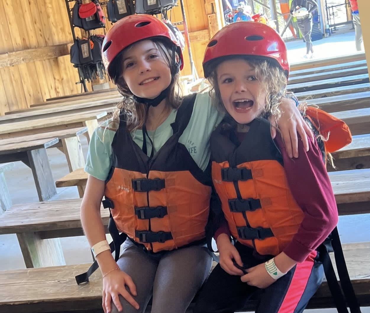 Two children ready for rafting