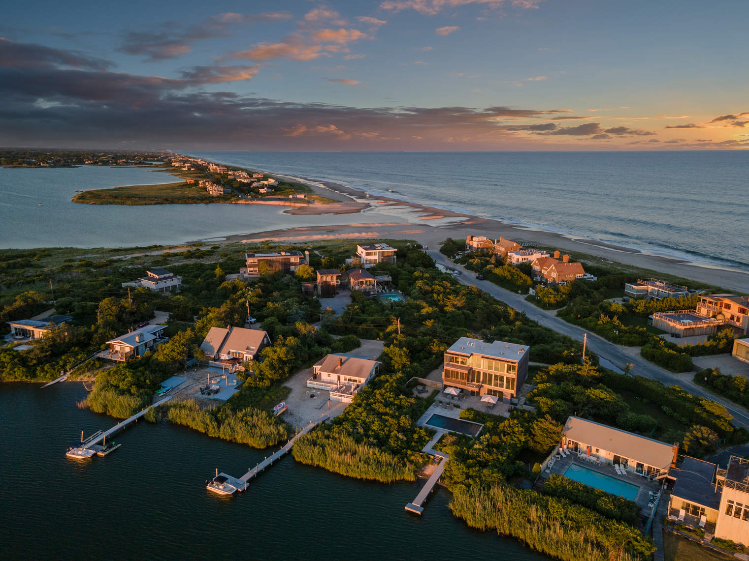 Unbelievable Sunsets Over Mecox Bay in a World-Class Modern