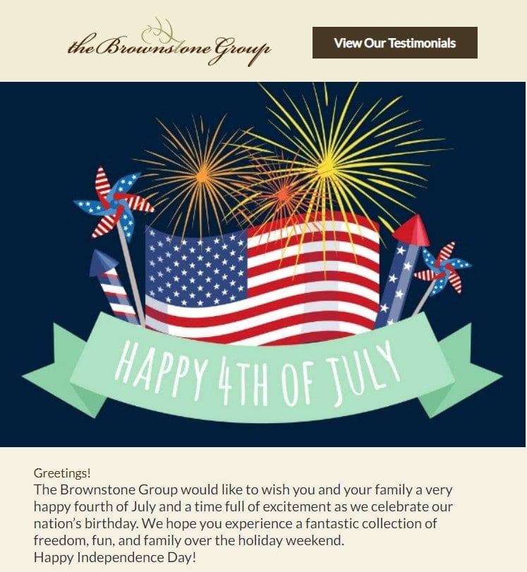 Happy 4th of July! The Brownstone Group's Bi-Weekly Email