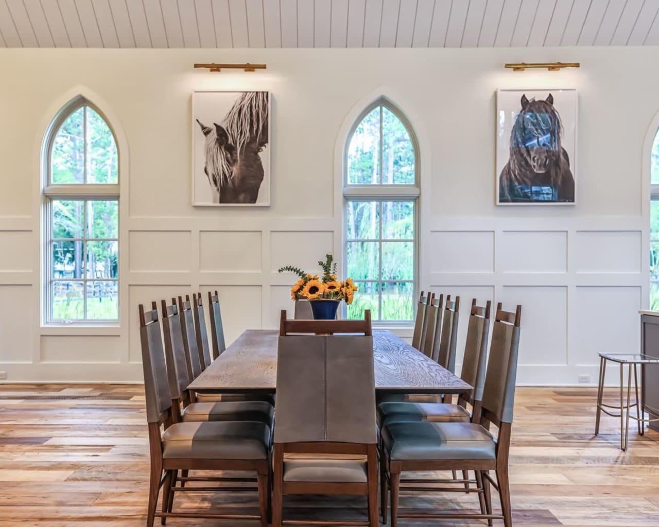 A warm and inviting dining room in a luxury home.