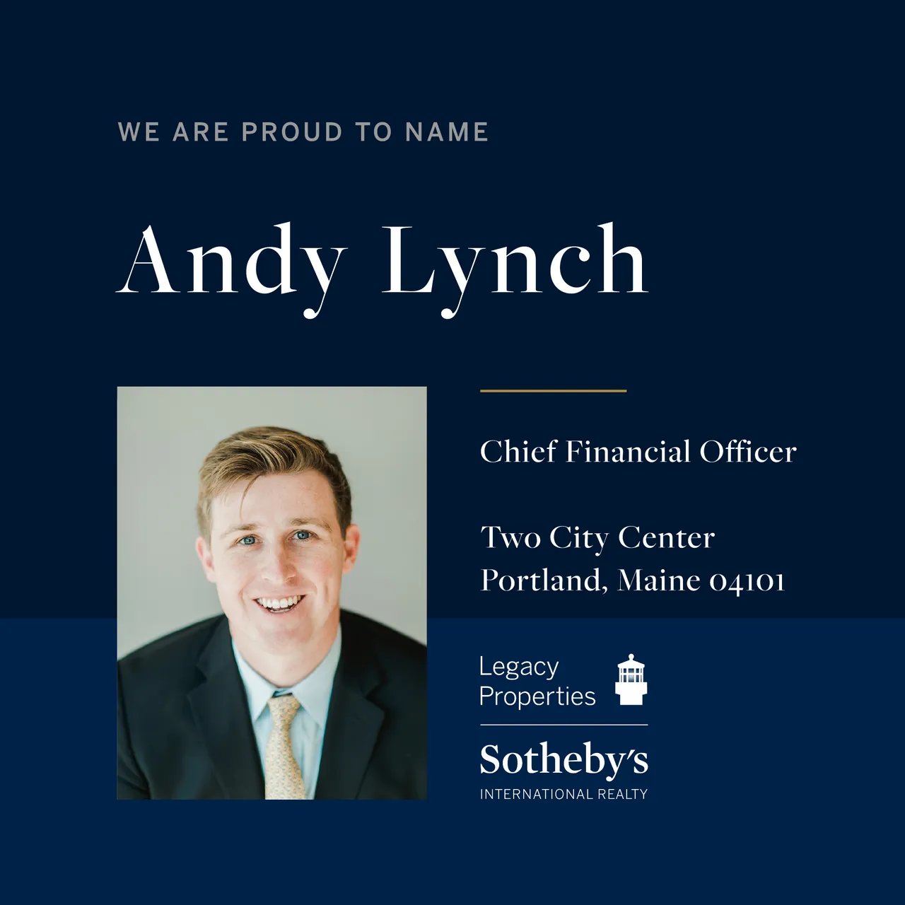 Andy Lynch Named Chief Financial Officer