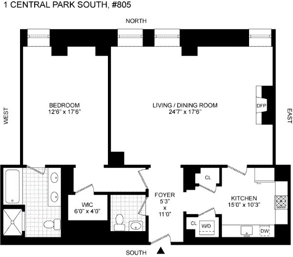 1 Central Park South Unit: 805