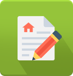 House and document with a pencil