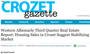 Do Sales in Crozet Suggest a Stabilizing Housing Market?