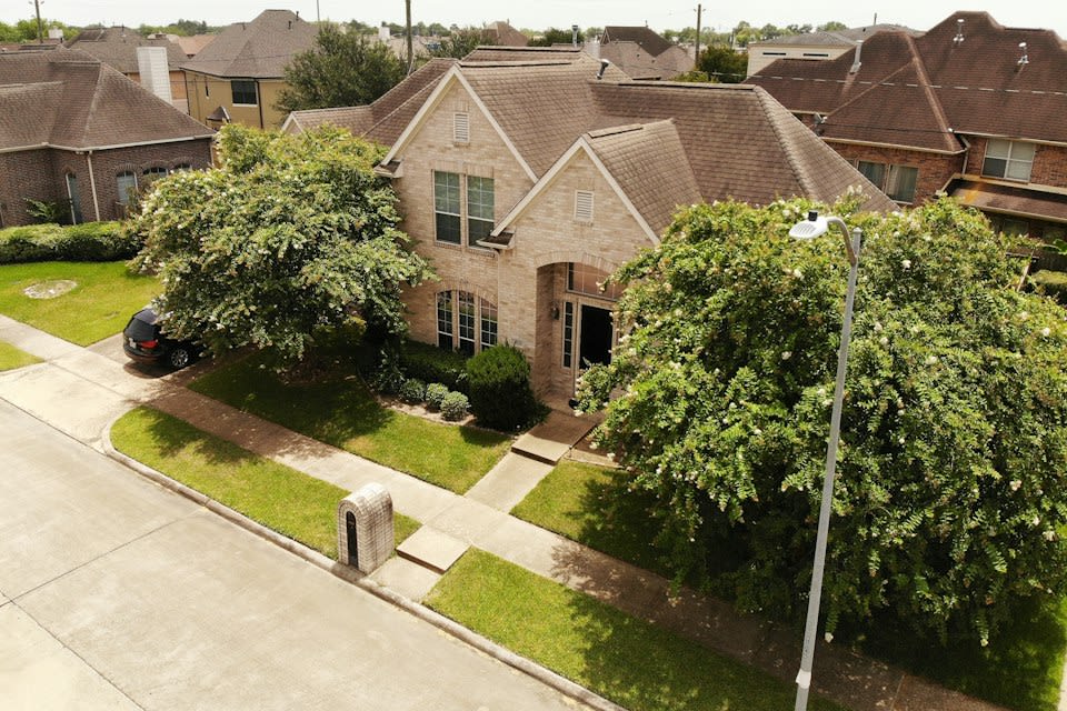 Brown Houses with Surrounding Trees