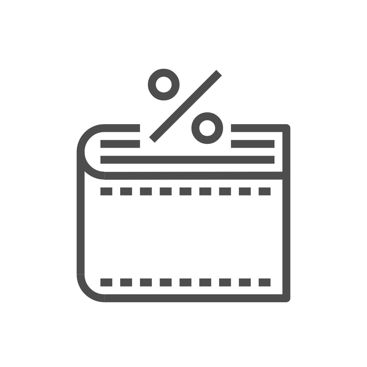 Calendar icon with a percent sign