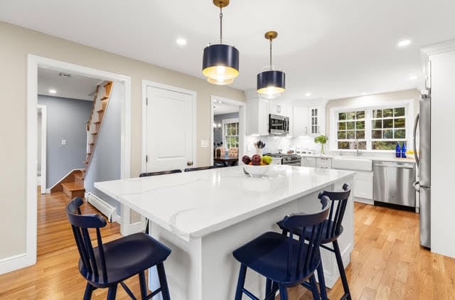 Updated kitchen with island