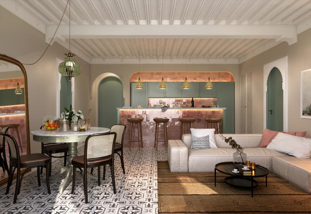 Penthouse Reimagine Real Estate Investment/ Livingroom