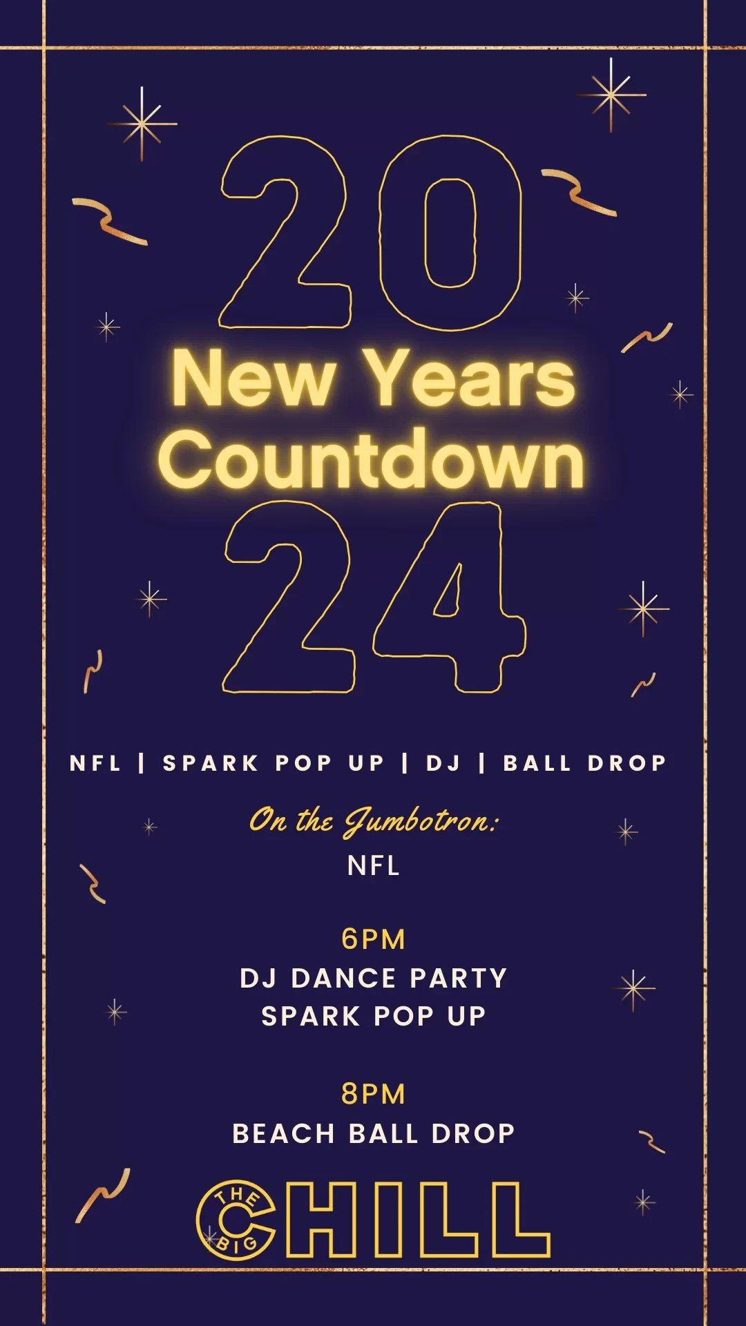 NYE Celebration! NFL, DJ Josh Woeckener, and Beach Ball Drop