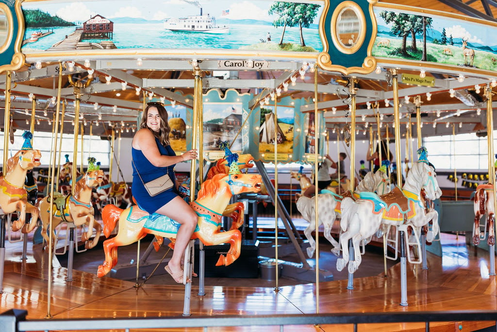 Samara Behler on the Loof Carrousel in Riverfont Park in Downtown Spokane, WA