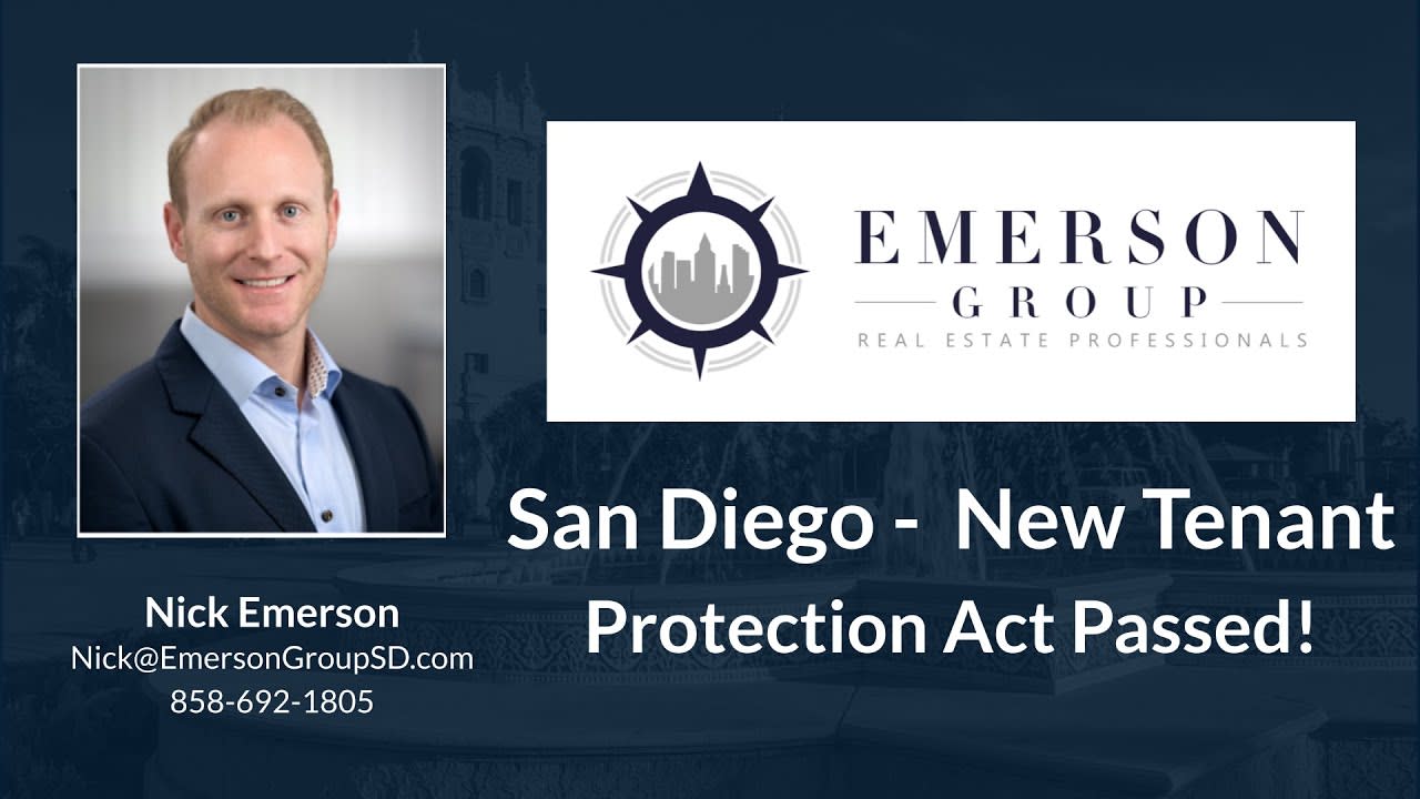 San Diego - New Tenant Protection Act Passed!