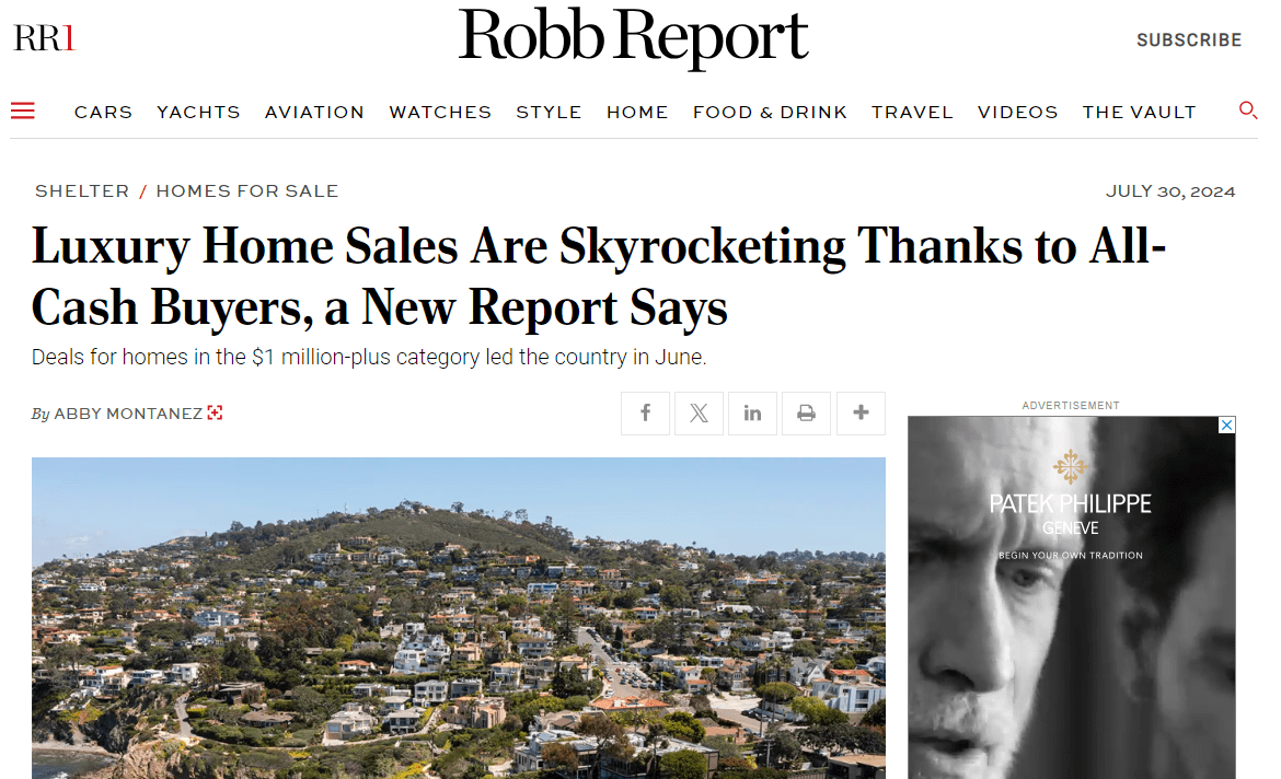 Robb Report Picks Up Luxury Market Commentary 