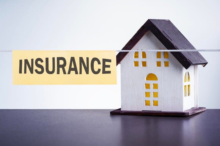 house model with text insurance